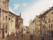 Domenico Quaglio The Residenzstrabe in front of the Max-Joseph-Platz in the year 1826 oil painting on canvas